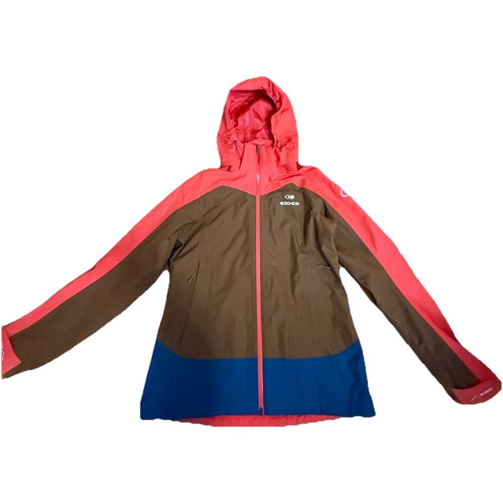 EIDER Korean Fashion Women’s Red Brown Blue Defender Hooded Rain Jacket Small